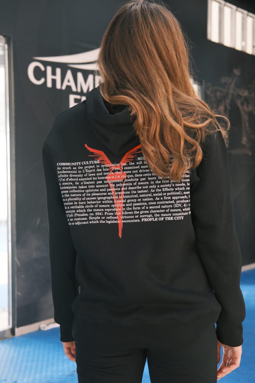 Hoody-Community Culture print -UNISEX -BLACK -TOV 123